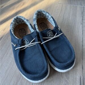Hey Dude Navy and Ivory Loafers